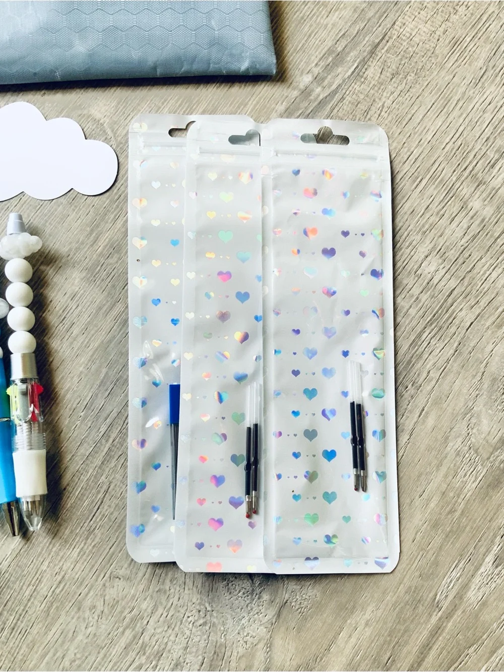 NEW📚 Handcrafted Stationery Set w/ Beaded Pens & Notebooks